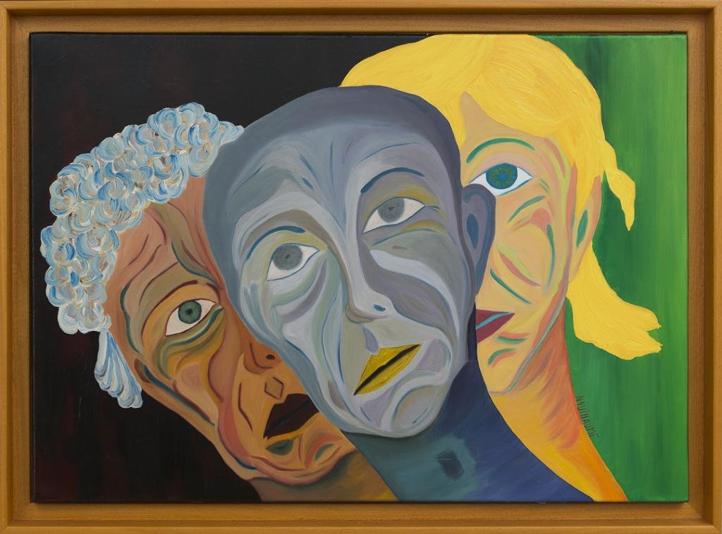 Self-portrait in three stages, youth, adulthood, old age.