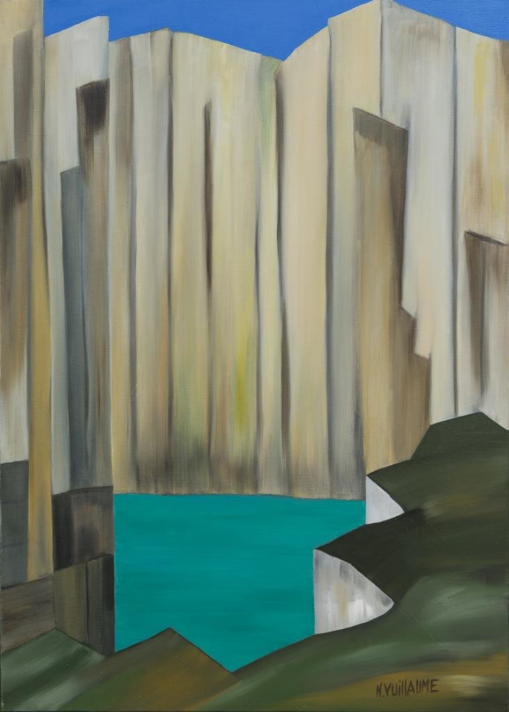 Este cuadro de paisaje "La Cantera #2", de la pintora Nadia Vuillaume, se pone a la venta a un precio reducido : arte sea accesible para todos.