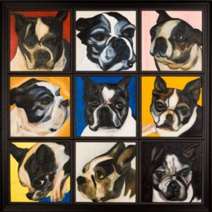 Dog portraits, Andy Warhol style, at different times of the day. 