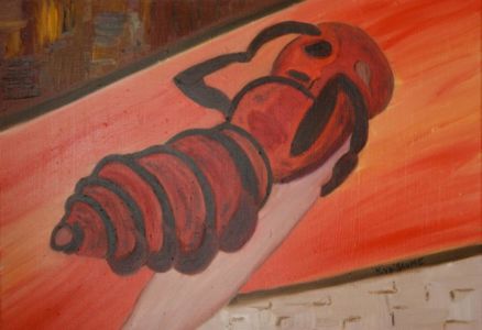 En este cuadro de un insecto que nace o muere, la artista Nadia Vuillaume juega con la expresión: hacer una reverencia ante los peligros de la vida. 
