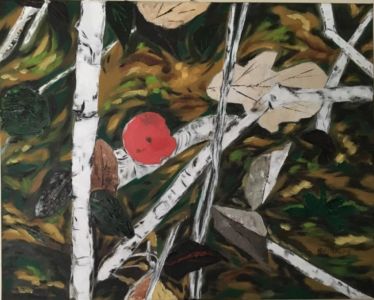 The painting "Woodland With Mushroom" by painter Nadia Vuillaume is offered at low prices making art accessible to all.